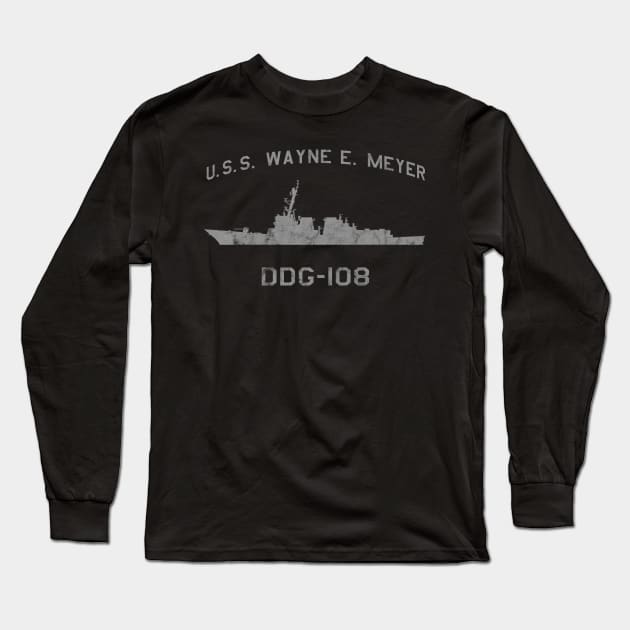 DDG-108 USS Wayne E Meyer Ships Profile Long Sleeve T-Shirt by DesignedForFlight